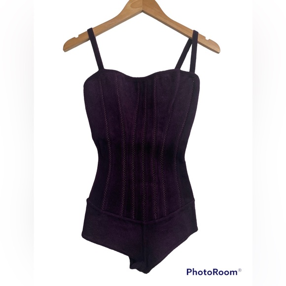 Alaia - Corset Bodysuit Iconic Runway 1991 Plum Size Small Amazing Condition! - Picture 1 of 10